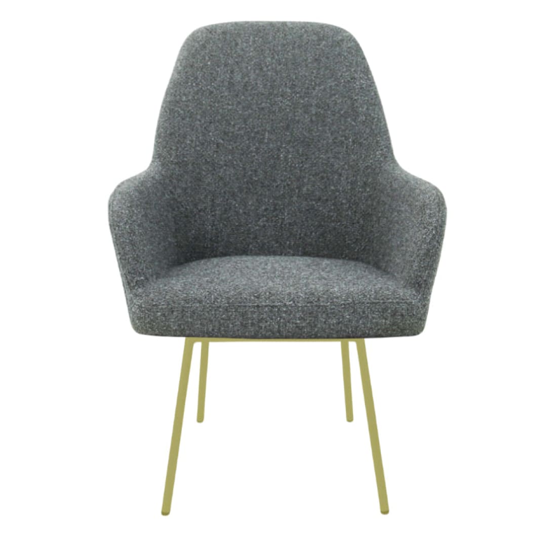 Eetkamerstoel LoLa bouclé groen met vierpoot frame, lage zitting, voor eetkamer en vergaderruimte