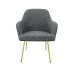 Loungefauteuil vierpoot bouclé gerecycled LoLa, lage zitting, saliegroen met metalen poten