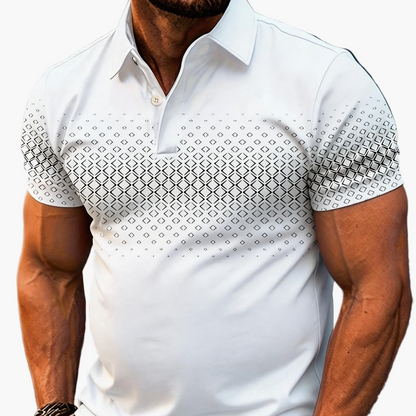 Herren Polo-Shirt mit geometrischem Muster – Modischer Freizeit-Look für Alltag und Sommer