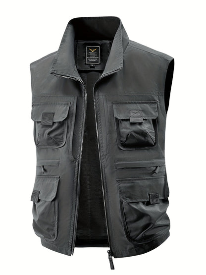 Men's Outdoor Utility Vest with Multiple Pockets for Leisure and Adventure