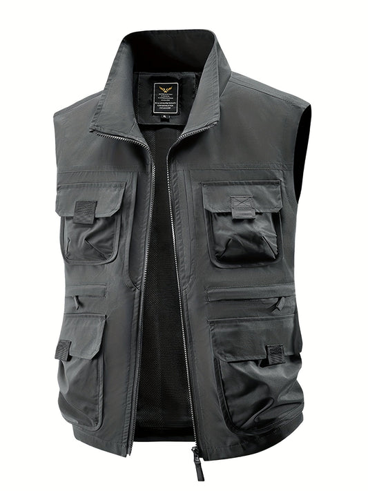 Men's Outdoor Utility Vest with Multiple Pockets for Leisure and Adventure