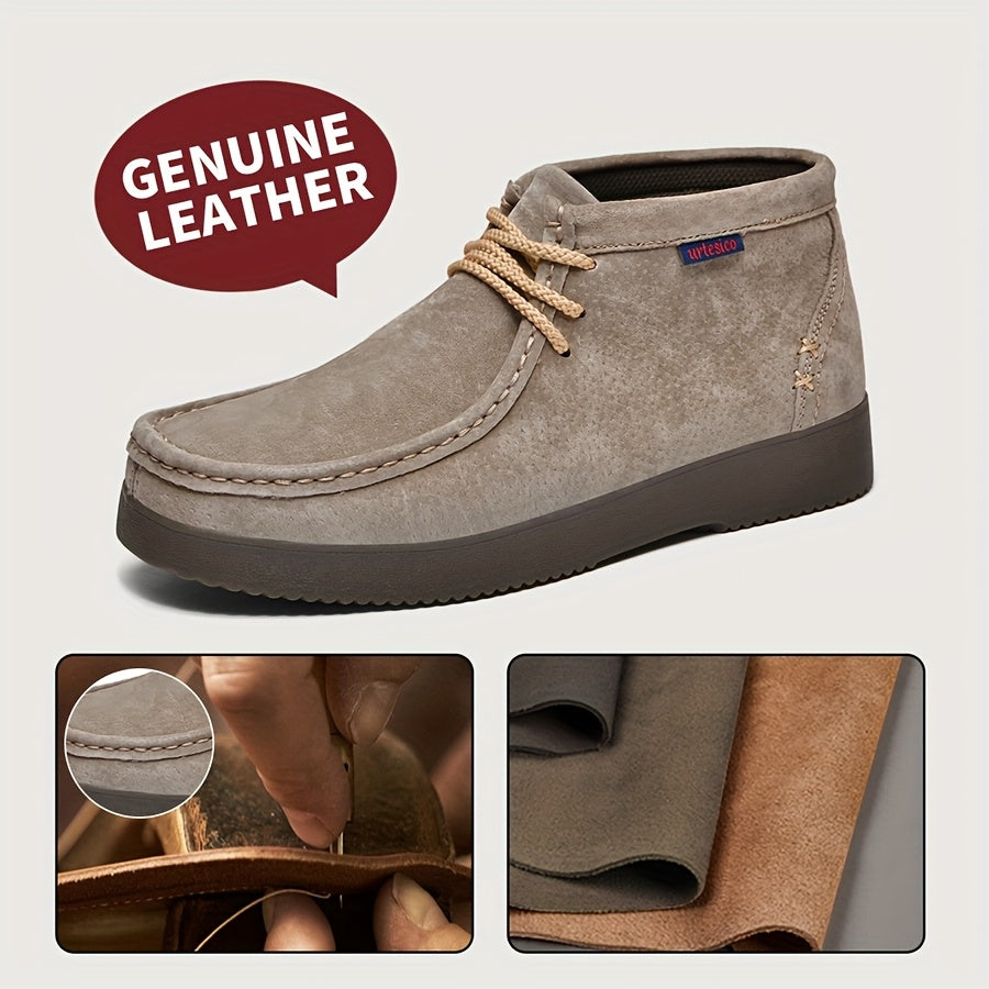 Men's moccasin-style chukka boots with laces and a comfortable sole