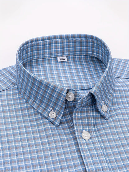 Men's Casual Shirt Checked – Modern Long-Sleeve Shirt for Everyday & Office