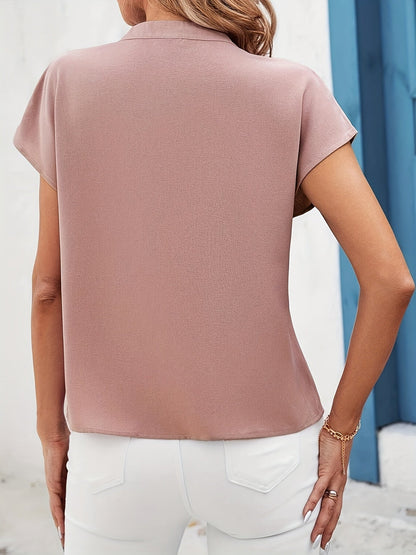 Women's Elegant Blouse with Sequins and V-Neck – Perfect for Office and Everyday Wear