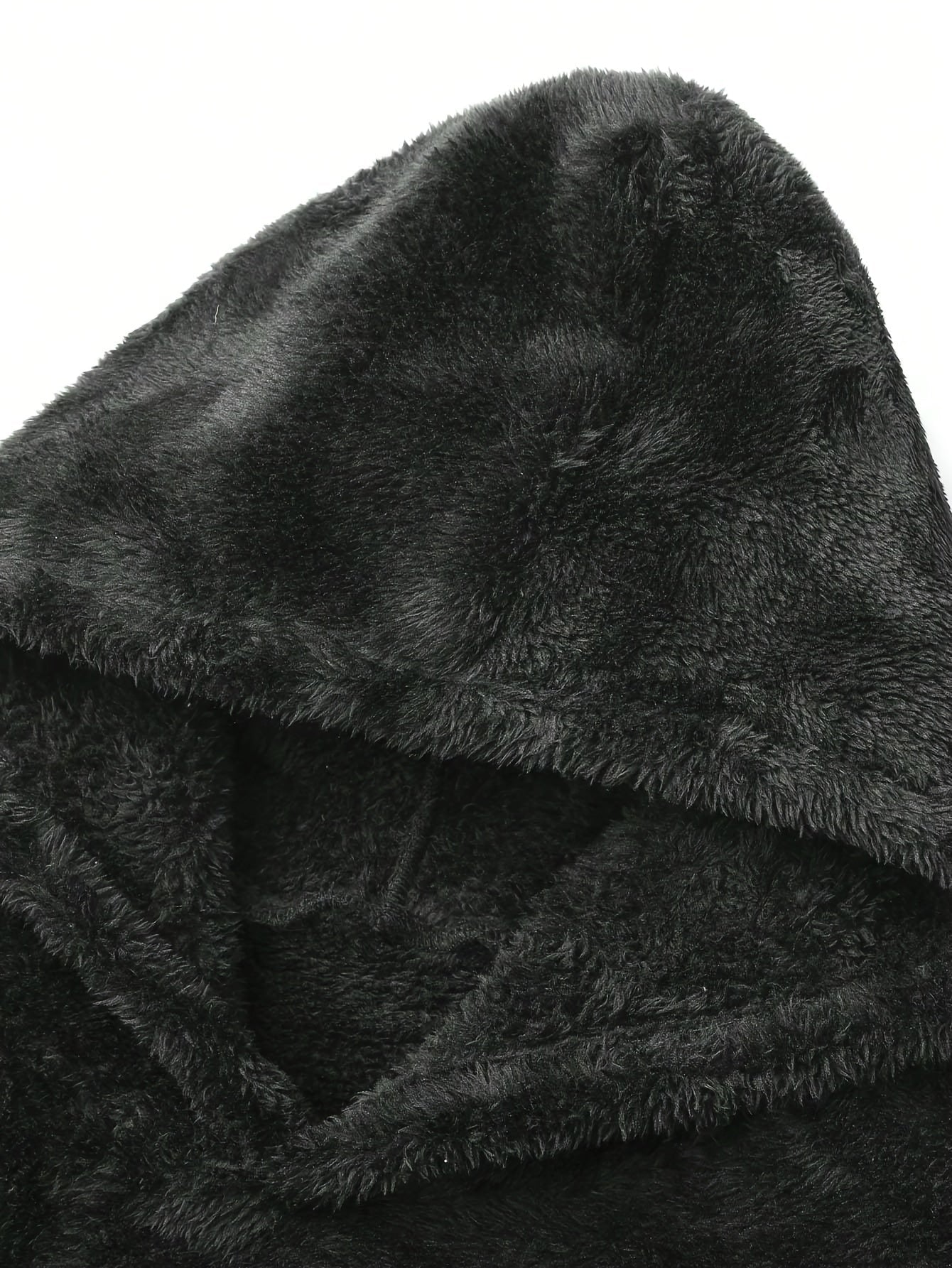 Unisex flannel plush tracksuit in gray with a hood