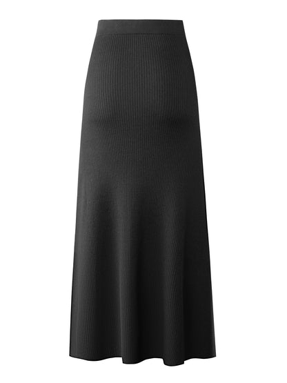 Damen Midirock mit Rippstruktur und Bindegürtel – Eleganter Alltagsrock für Büro und Freizeit
