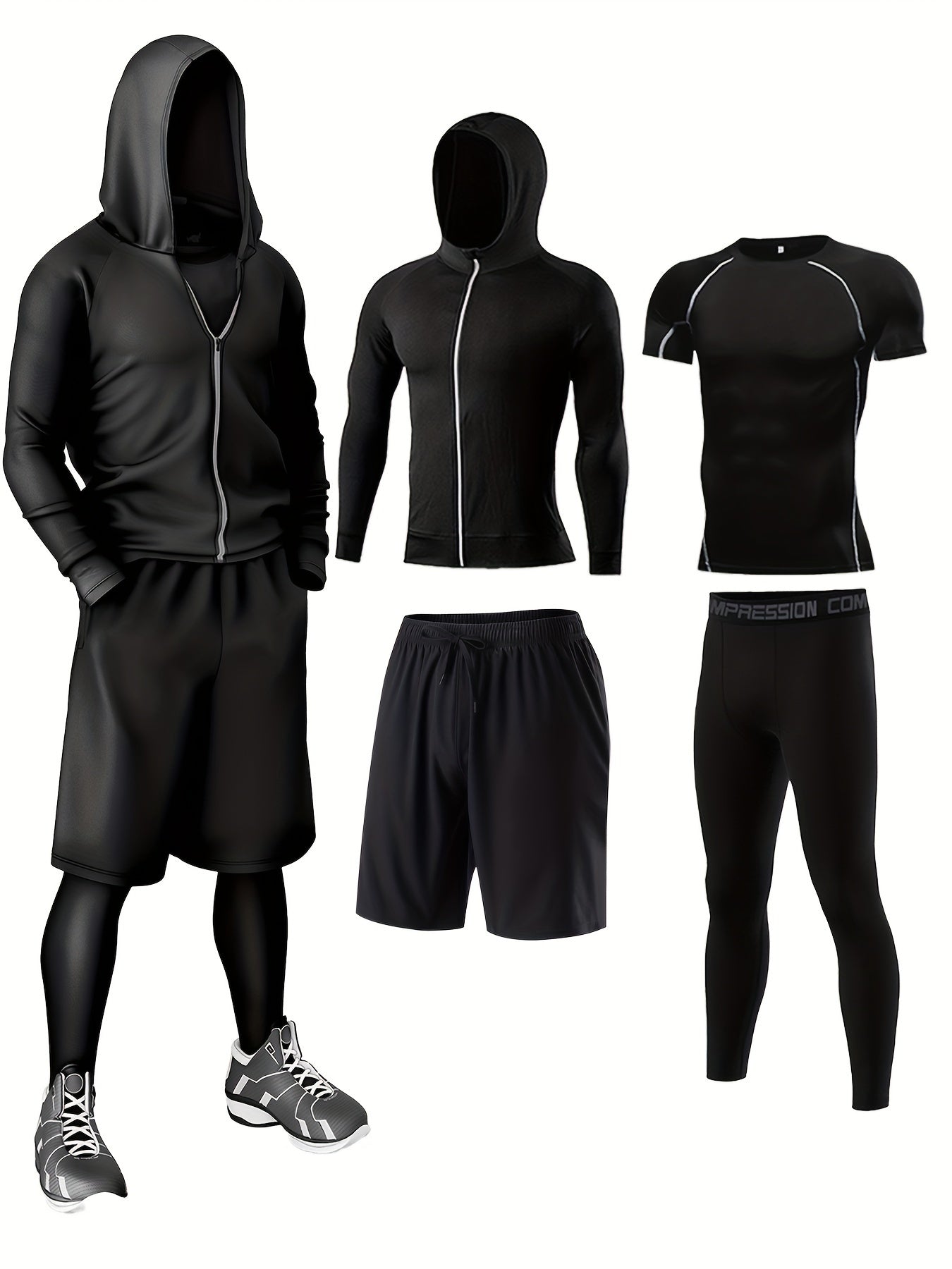 Men's Fitness Complete Training Clothing Set – Sports Outfit for Gym, Running & Outdoor
