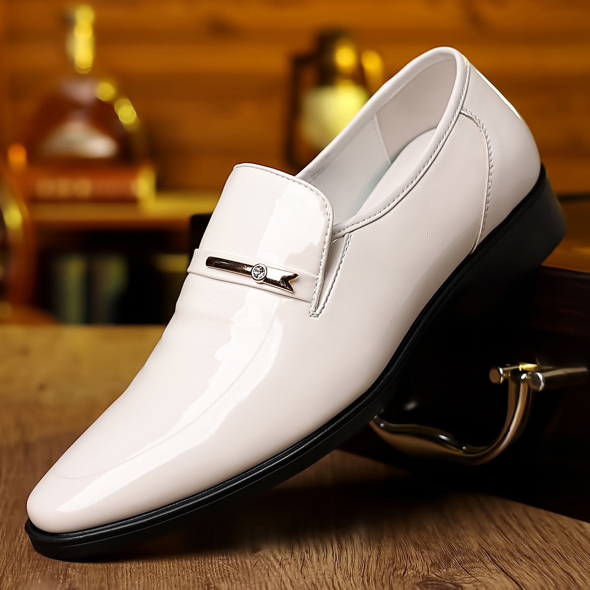 Men's Business Slippers – Elegant Glossy Look, Modern Loafers for Office & Celebrations