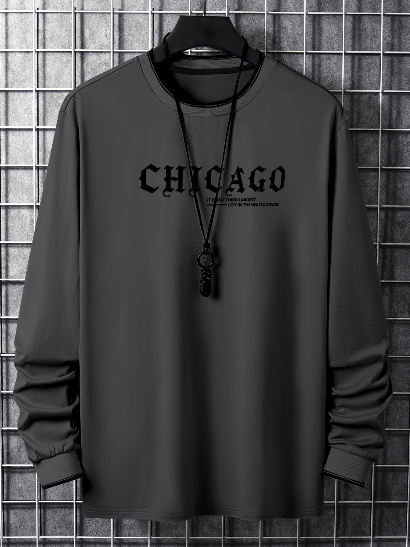 Herren Langarmshirt "Chicago" mit Rundhalsausschnitt und Rippbündchen