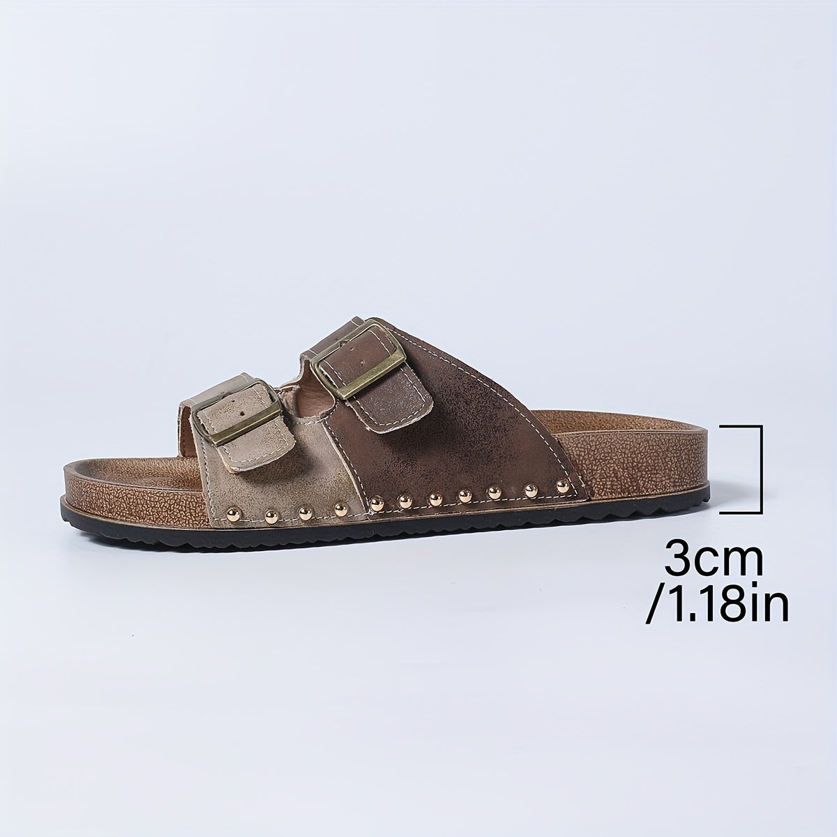 Women's Comfortable Vintage Sandals with Buckles – Open Toe, Casual & Everyday
