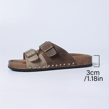Women's Comfortable Vintage Sandals with Buckles – Open Toe, Casual & Everyday