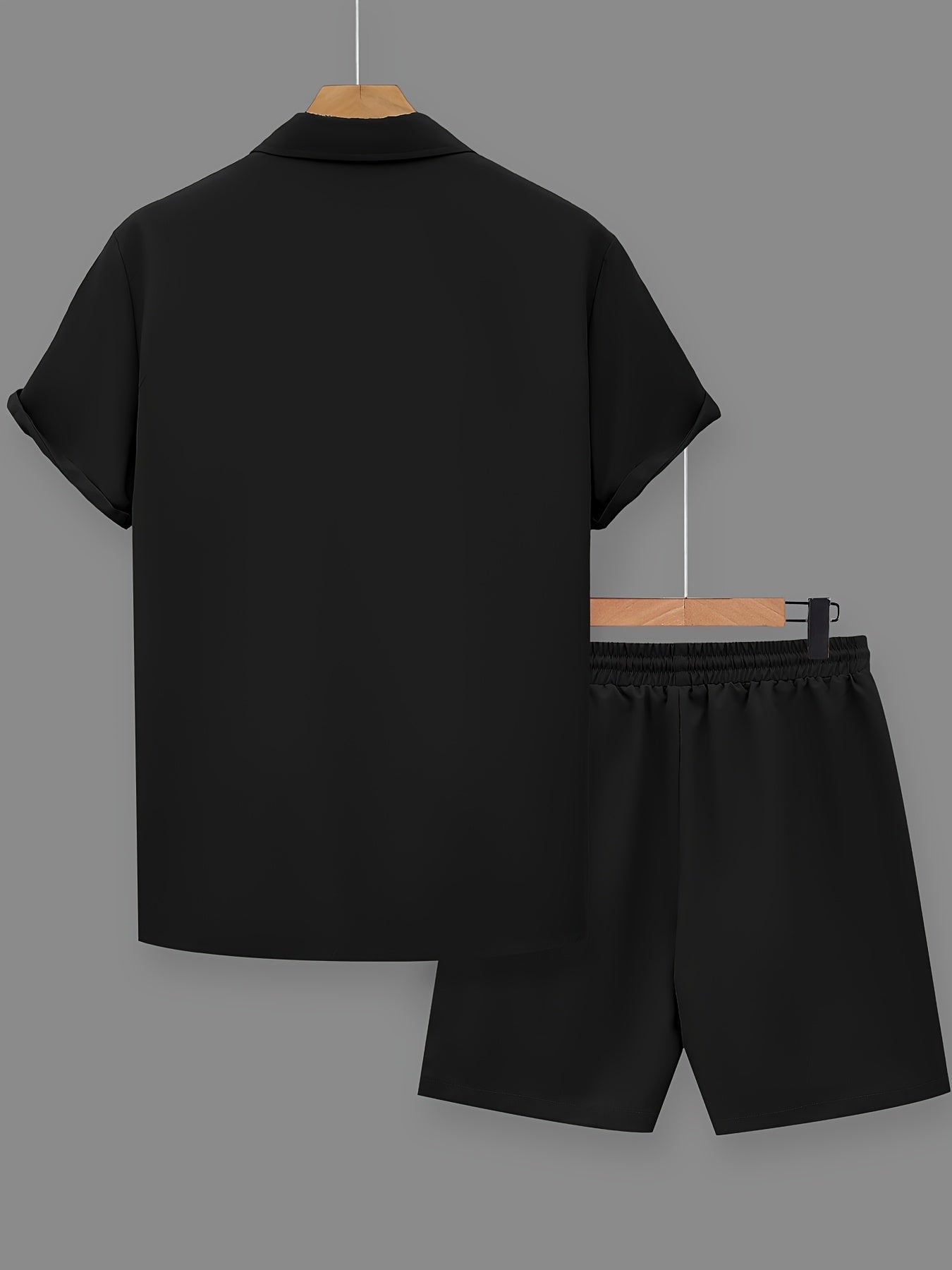Herren Freizeit Zweiteiler Set mit Motivationsspruch – Kurzarm Hemd und Shorts, Modernes Sommer Outfit