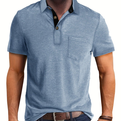 Men's Polo Shirt with Chest Pocket – Modern, Casual Polo Shirt for Everyday and Leisure Wear