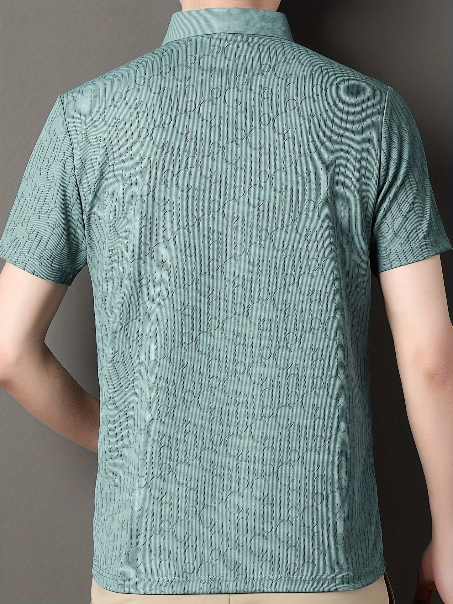 Men's Casual Shirt with Pattern and Classic Notch Collar – Stylish Summer Shirt for Everyday and Leisure Wear