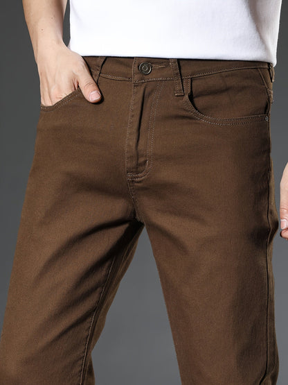 Men's Straight-Cut Casual Pants for Everyday and Work Use