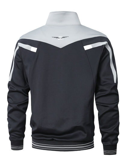 Men’s two-piece tracksuit with stand-up collar jacket and pants