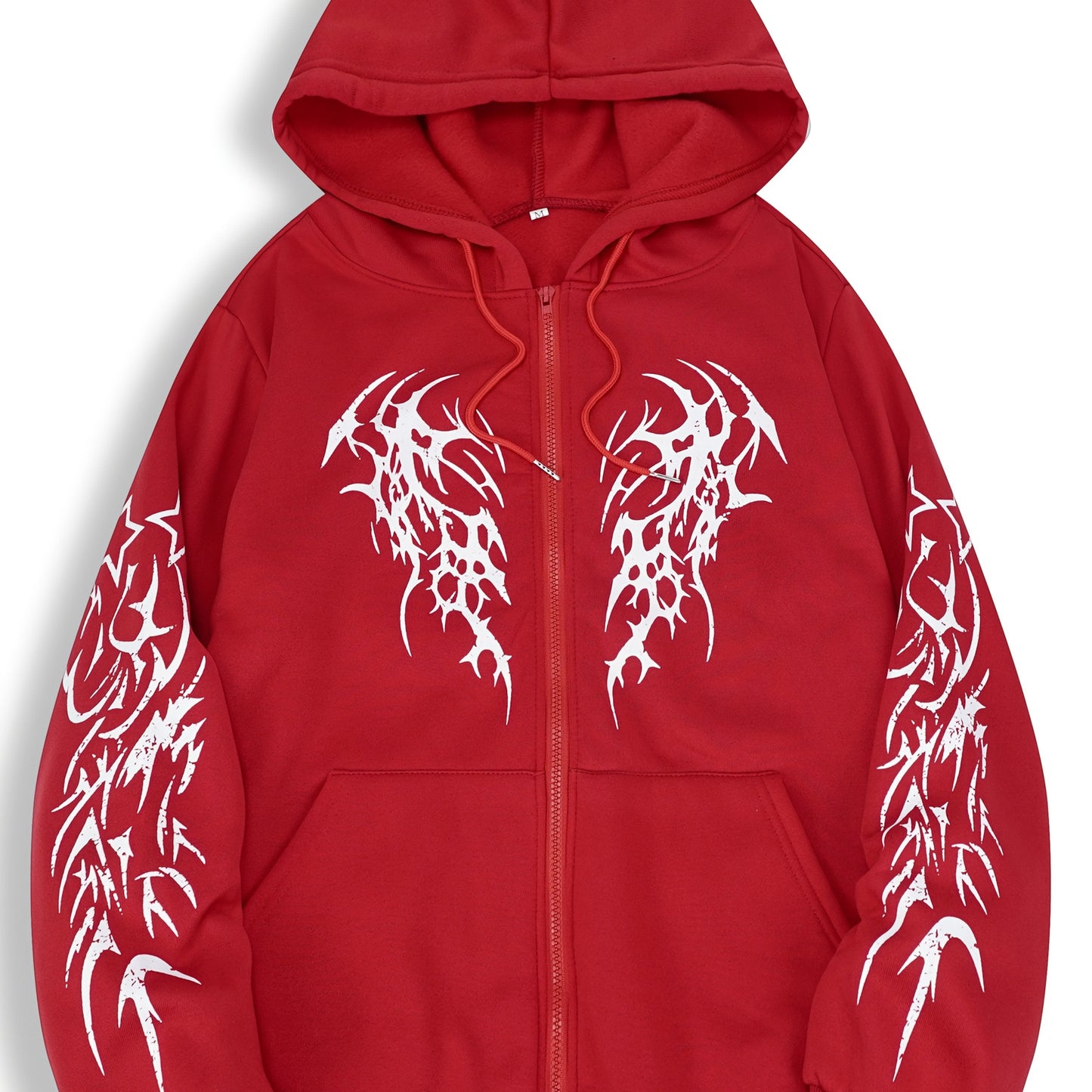 Hooded jacket with a zipper and graphic print