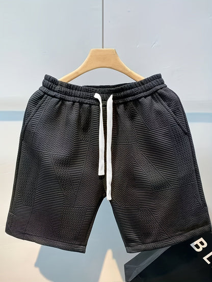 Herren Freizeitshorts mit Prägung – Moderne Geometrische Muster, Sportlich & Stilvoll