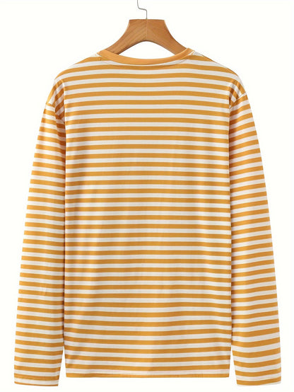 Striped long-sleeve crew-neck shirt for women and men
