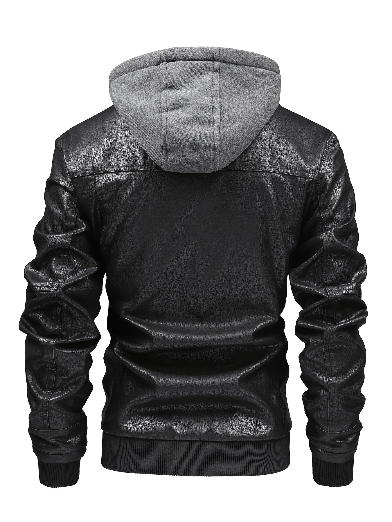 Herren Bomberjacke mit Kapuze, Reißverschluss und Rippbündchen, Braun