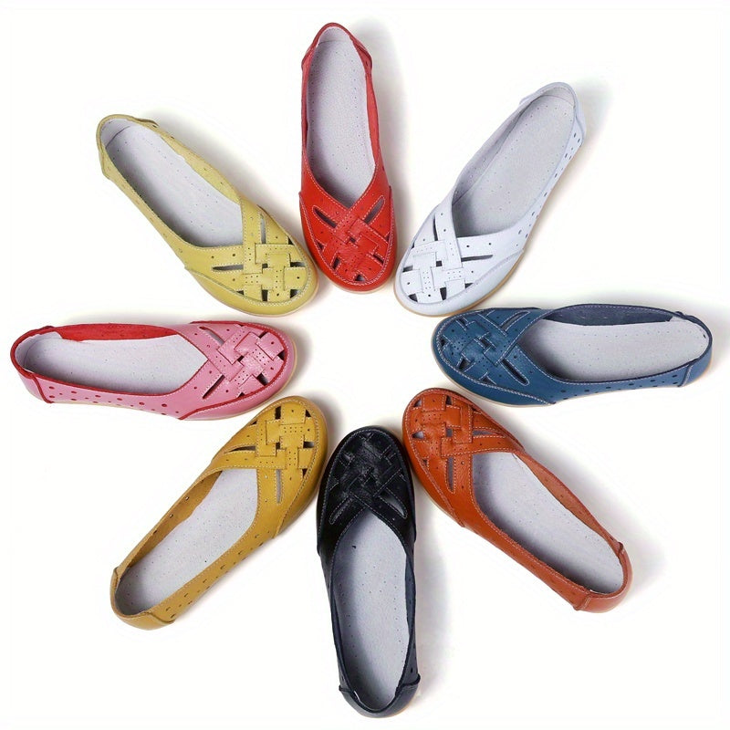 Women's Comfort Ballerinas with Braided Design – Comfortable Slip-Ons for Everyday and Leisure