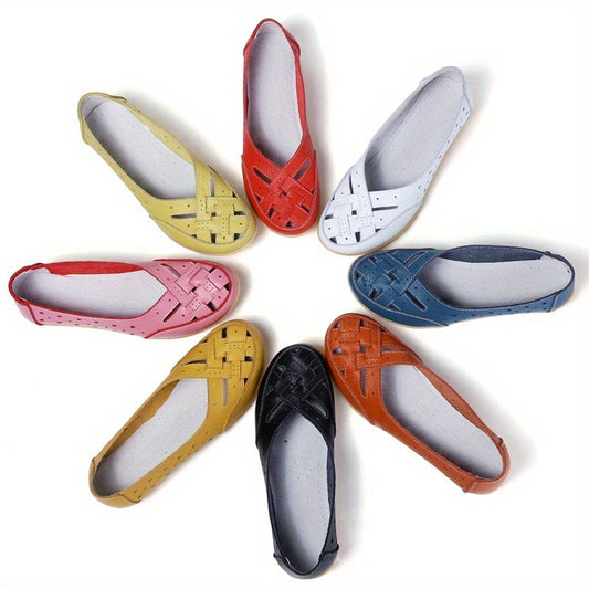 Women's Comfort Ballerinas with Braided Design – Comfortable Slip-Ons for Everyday and Leisure