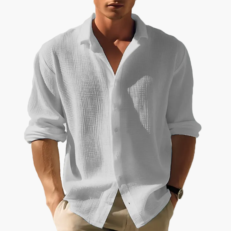Men's long-sleeve casual shirt with turn-down collar – Modern, lightweight shirt for everyday, office & vacation