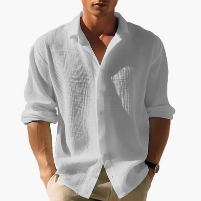Men's long-sleeve casual shirt with turn-down collar – Modern, lightweight shirt for everyday, office & vacation