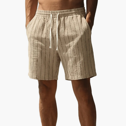 Men's Casual Shorts with Stripe Pattern and Drawstring – Perfect for Summer & Sports