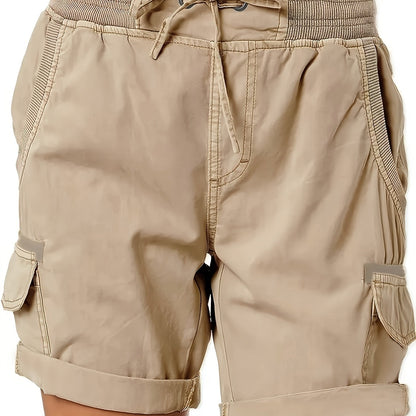 Women's Casual Shorts with Drawstring and Cargo Pockets – Comfortable Summer Bermuda Shorts