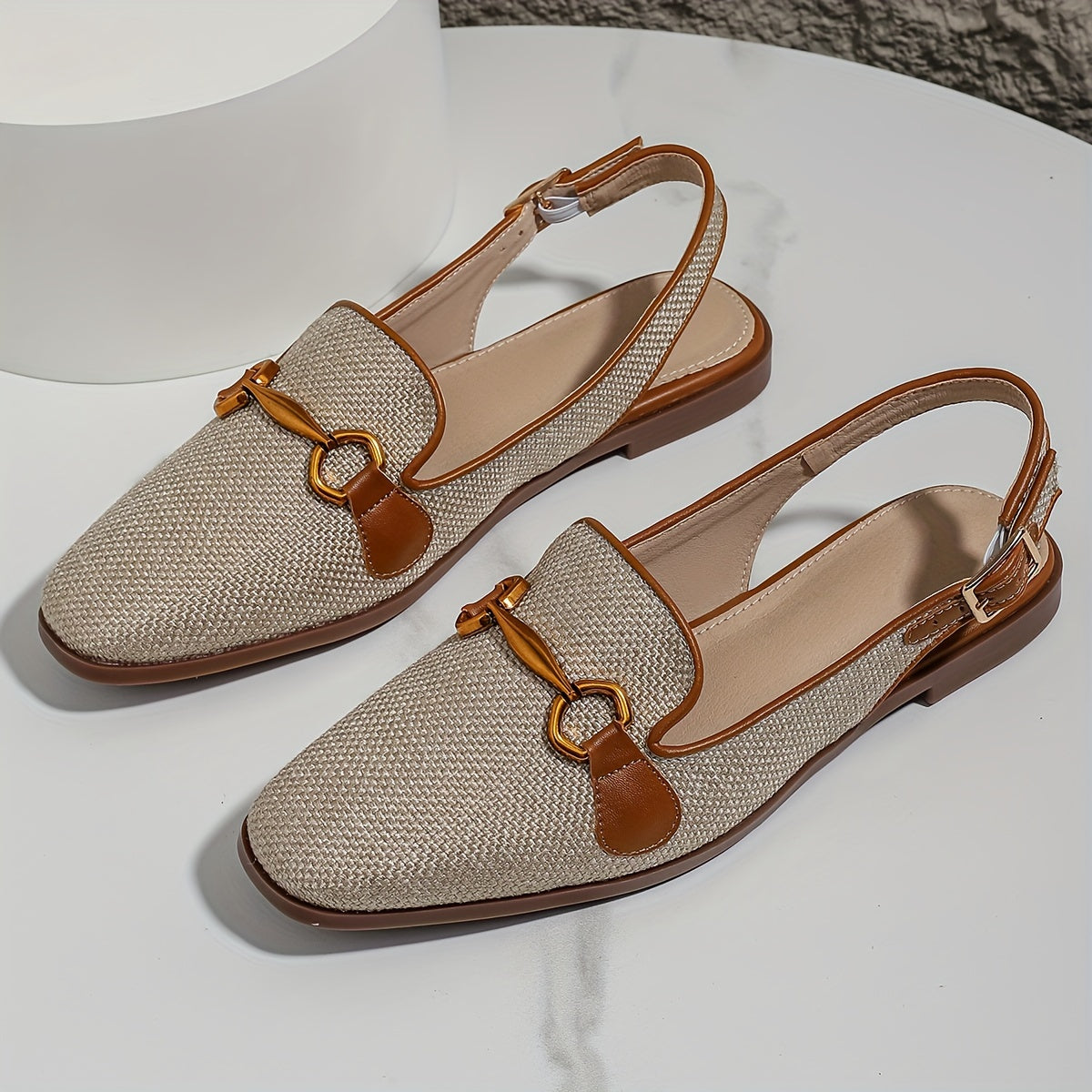 Women's Slingback Loafer with Buckle for Casual and Everyday Wear