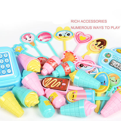 Children's Toy Ice Cream Cart Role Play Candy Stand for Boys and Girls – Educational Toy with Cash Register