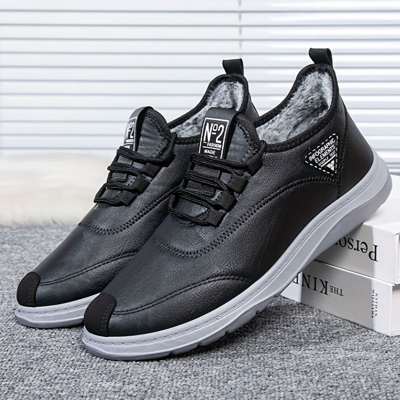 Herren Winterschuhe gefüttert, Freizeitschuhe mit Schnürung, Braun oder Schwarz