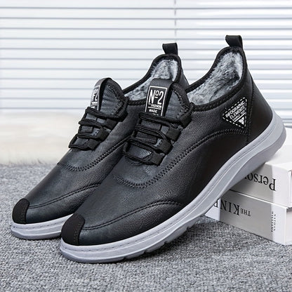 Herren Winterschuhe gefüttert, Freizeitschuhe mit Schnürung, Braun oder Schwarz