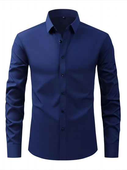 Men's Business-Casual Shirt Slim Fit Long Sleeve Modern Style