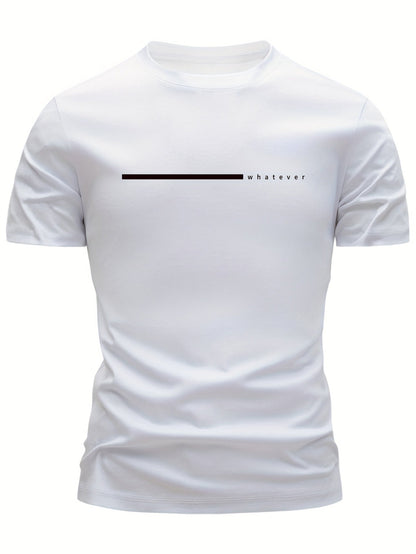 Men's T-shirt with minimalist "whatever" print, casual style, modern design, for everyday wear and leisure