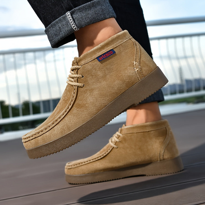 Men's moccasin-style chukka boots with laces and a comfortable sole