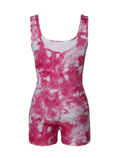 Women's One-Piece Jumpsuit – Fashionable Tie-Dye Style for Casual Wear and Summer