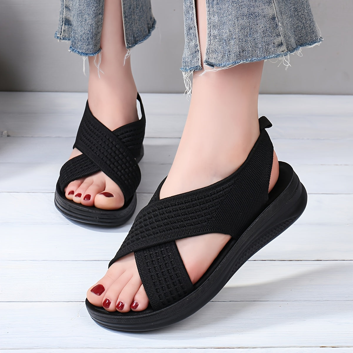 Damen Slingback Sandalen mit Kreuzriemen – Bequeme Alltagssandalen für Freizeit und Stadt