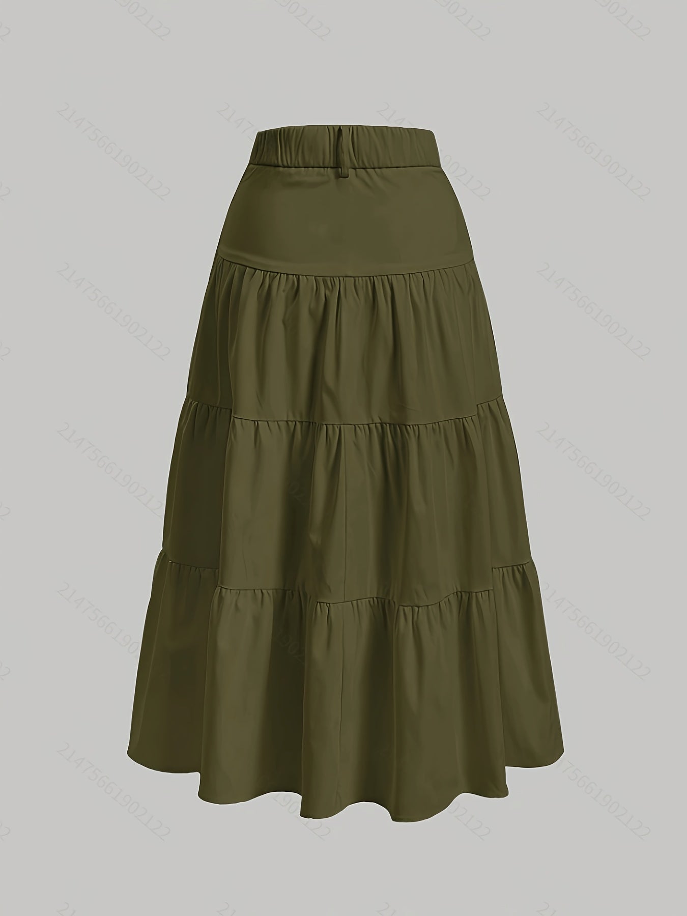 Damen Eleganter Stufenrock mit Hoher Taille für Alltag und Büro