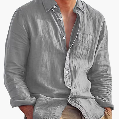 Men's casual shirt with button placket and modern cut for everyday wear and going out