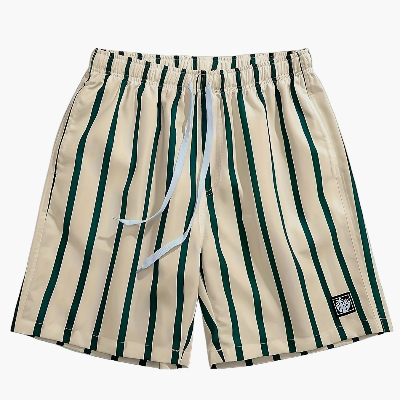 Men's swim shorts with red stripes, casual, relaxed style, perfect for beach and pool