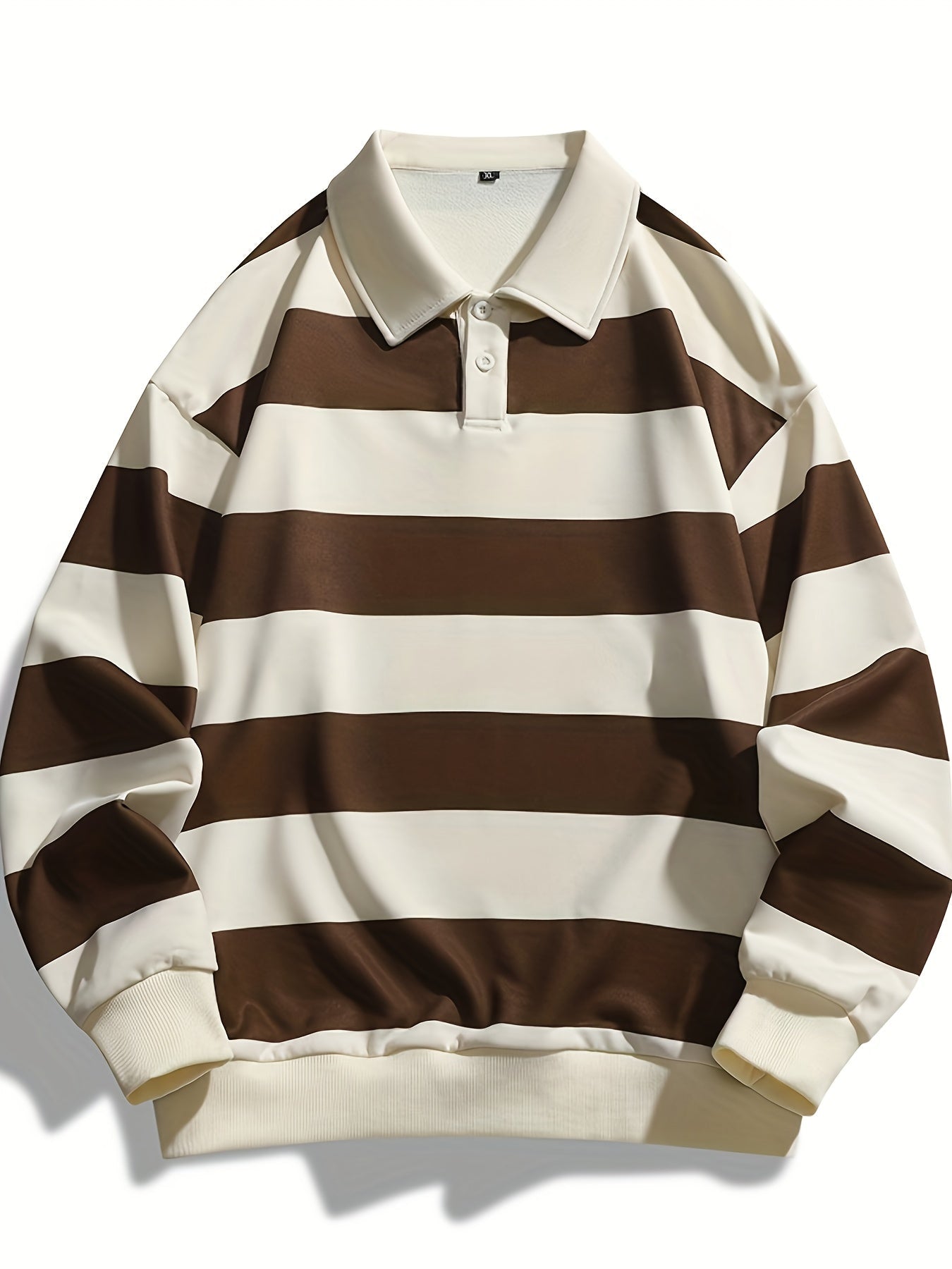 Gestreiftes Langarm-Poloshirt mit Kragen