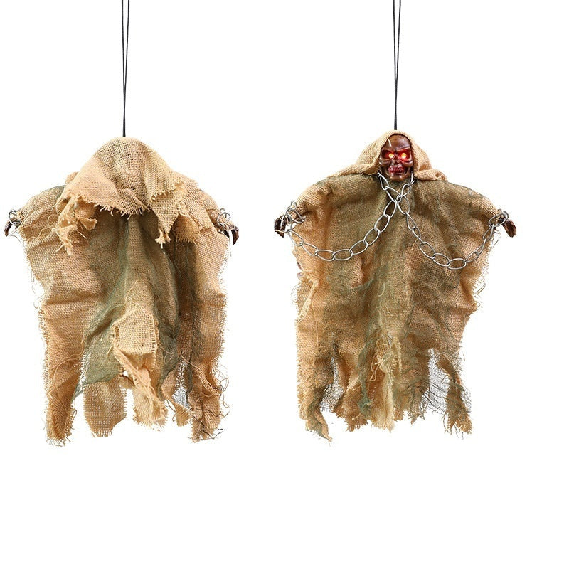 Halloween Hanging Ghost Chain with Glowing Eyes – Creepy Decoration for Halloween Parties