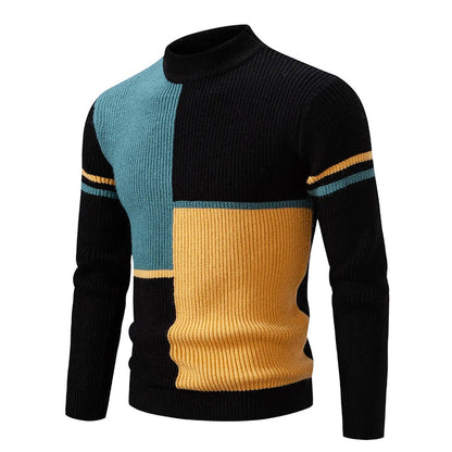 Chris – Colorblock Turtleneck Sweater for Men