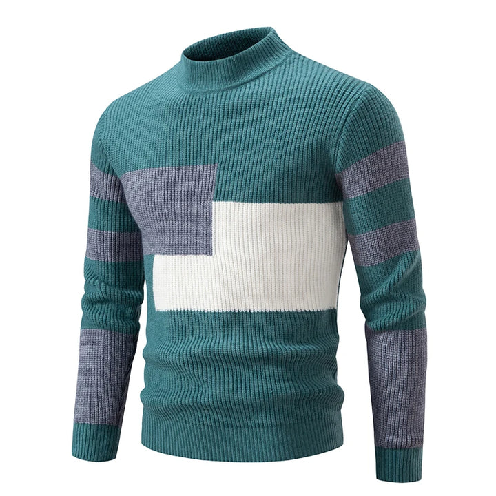 Chris – Colorblock Turtleneck Sweater for Men