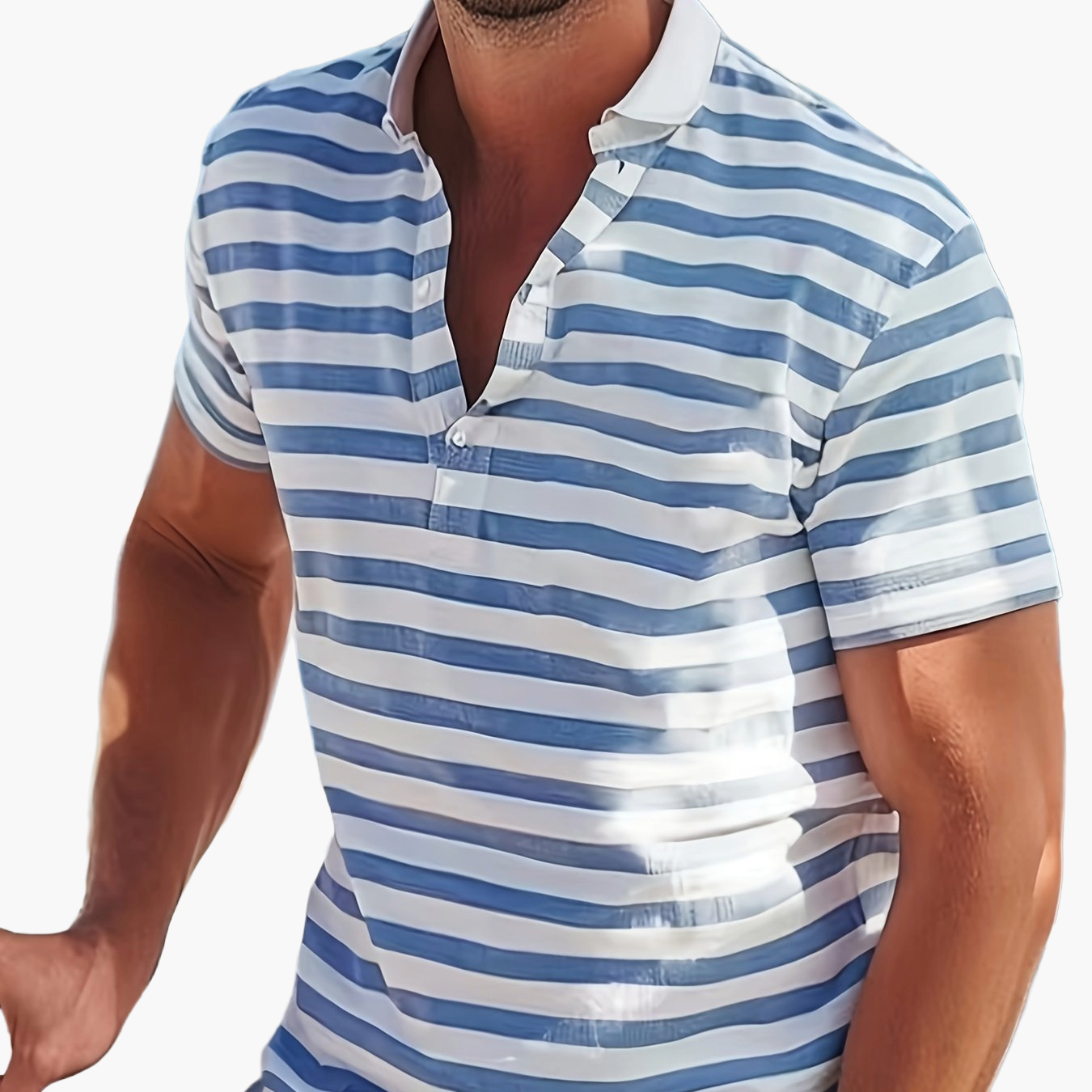 Herren Polo-Shirt mit Streifen – Maritimer Casual-Look für Sommer und Freizeit