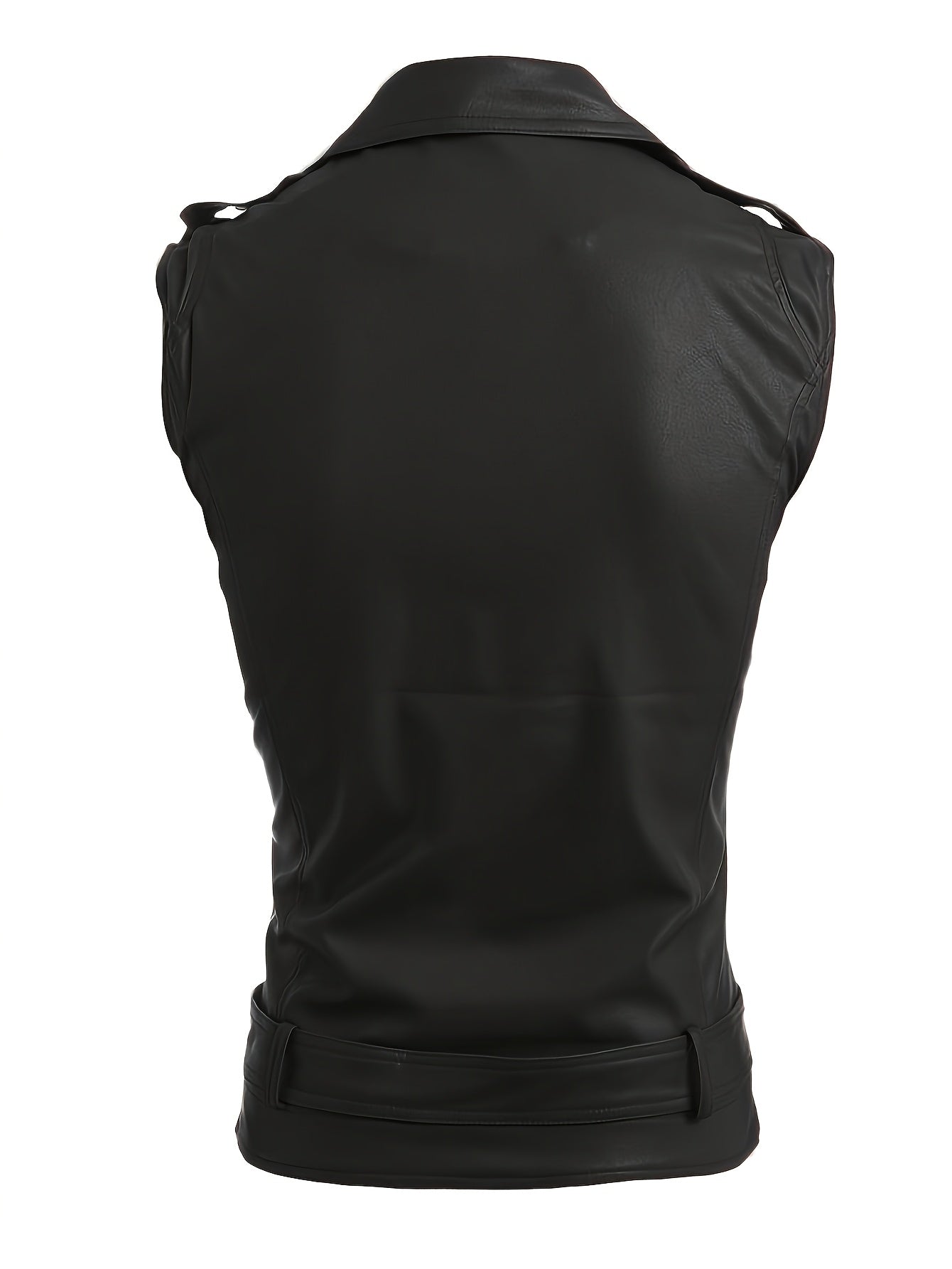 Sleeveless biker vest with zippers and studs