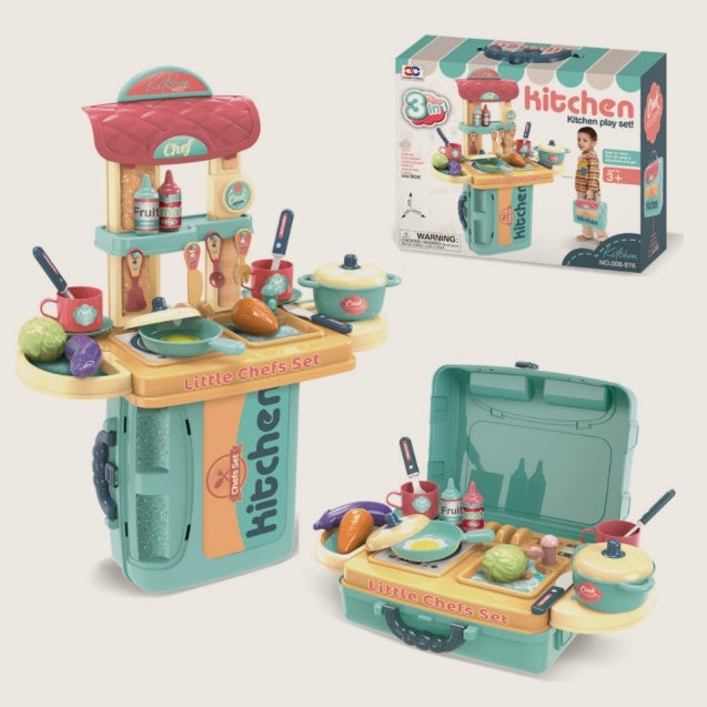 Children's Toy Kitchen 3-in-1 Kitchen Set for Little Chefs – Role Play Set from 3 Years