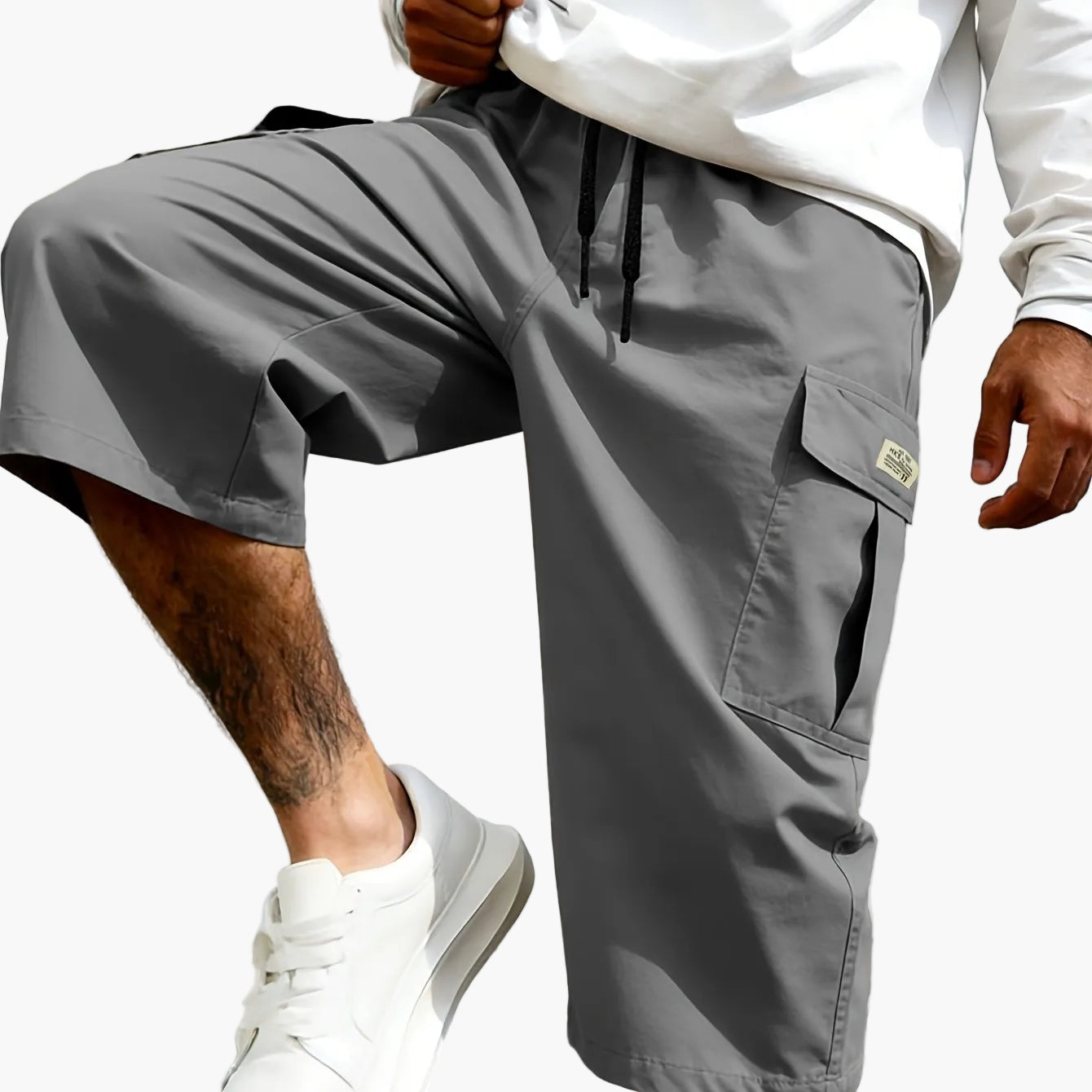 Herren Cargo Shorts Freizeit Knie-Länge mit Taschen – Lässige Streetwear für Alltag und Sport